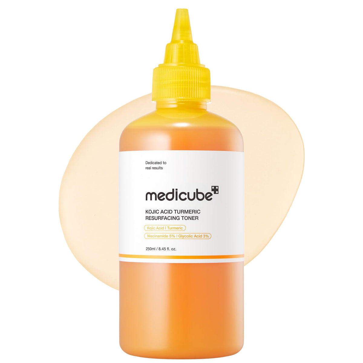 Medicube Kojic Acid Turmeric Toner bottle shown for balanced skin tone and glow.