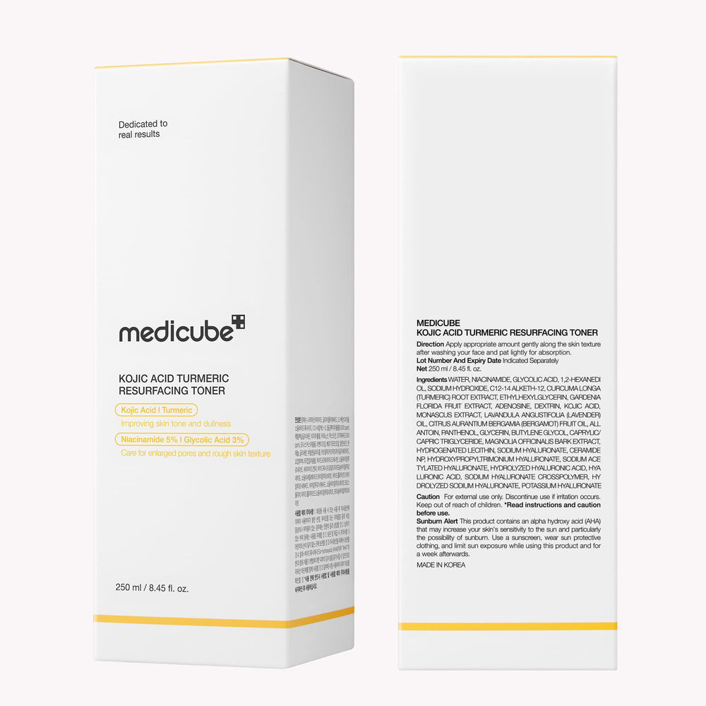Medicube Kojic Acid Turmeric Toner cap closeup shows clean, precise dispensing.