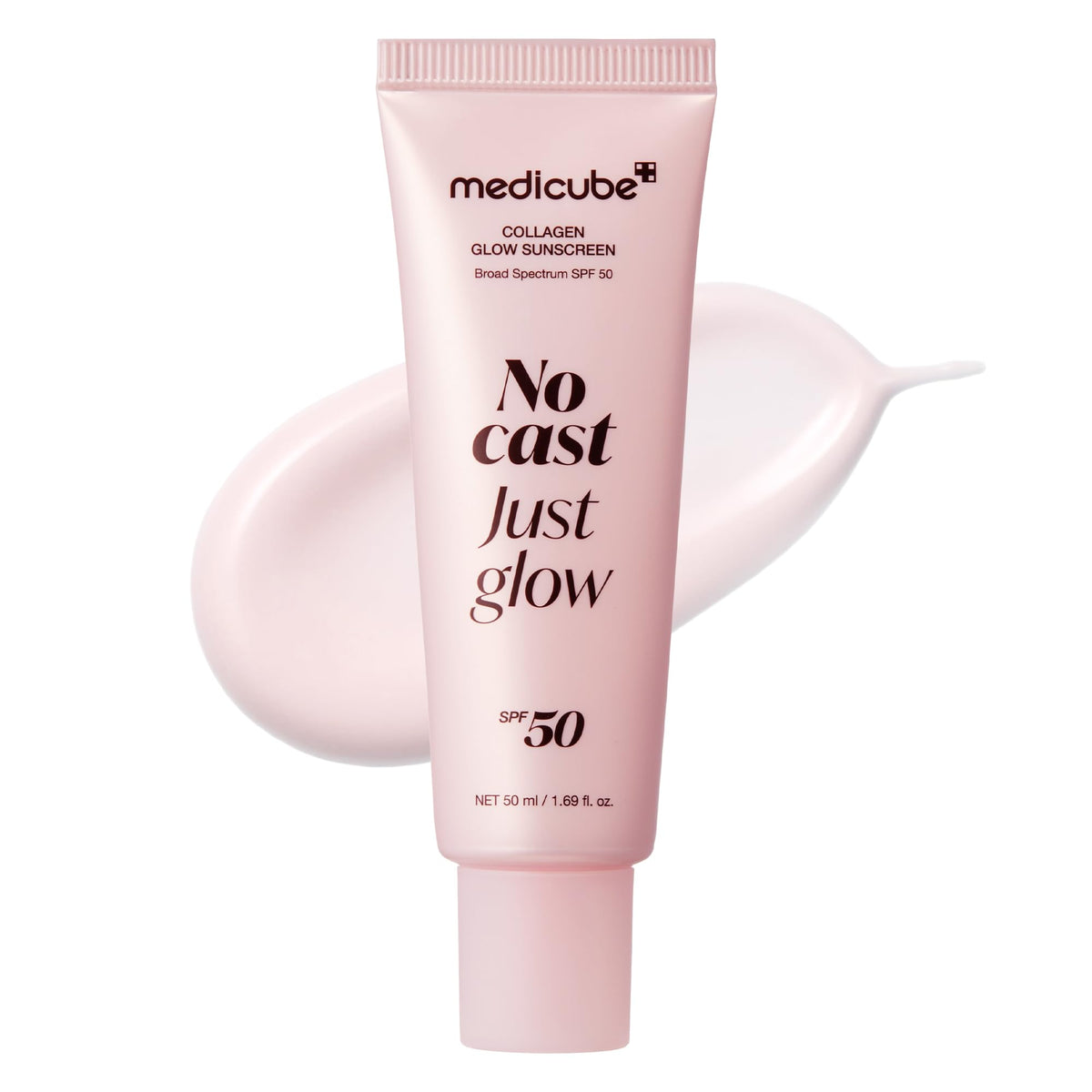 Medicube No Cast Just Glow: botella de protector solar con colágeno para piel radiante