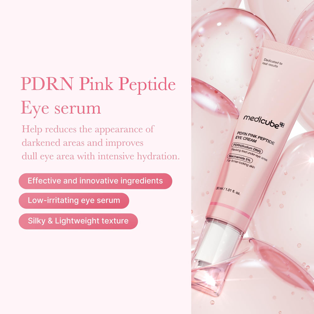 Serum de ojos Medicube con péptidos rosados para firmeza suave