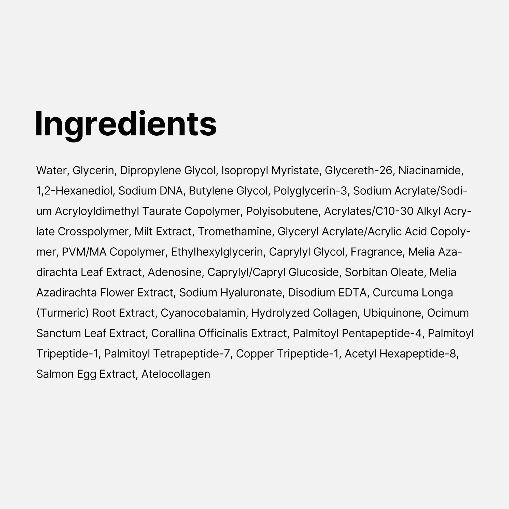 Holy Basil extract highlighted in Medicube PDRN Pink Peptide Serum formulation.