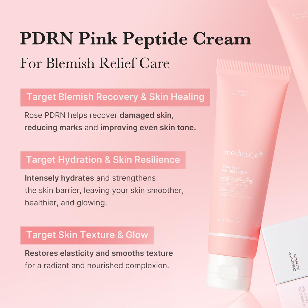 Textura ligera de Medicube PDRN Rosa Crema que se absorbe fácilmente