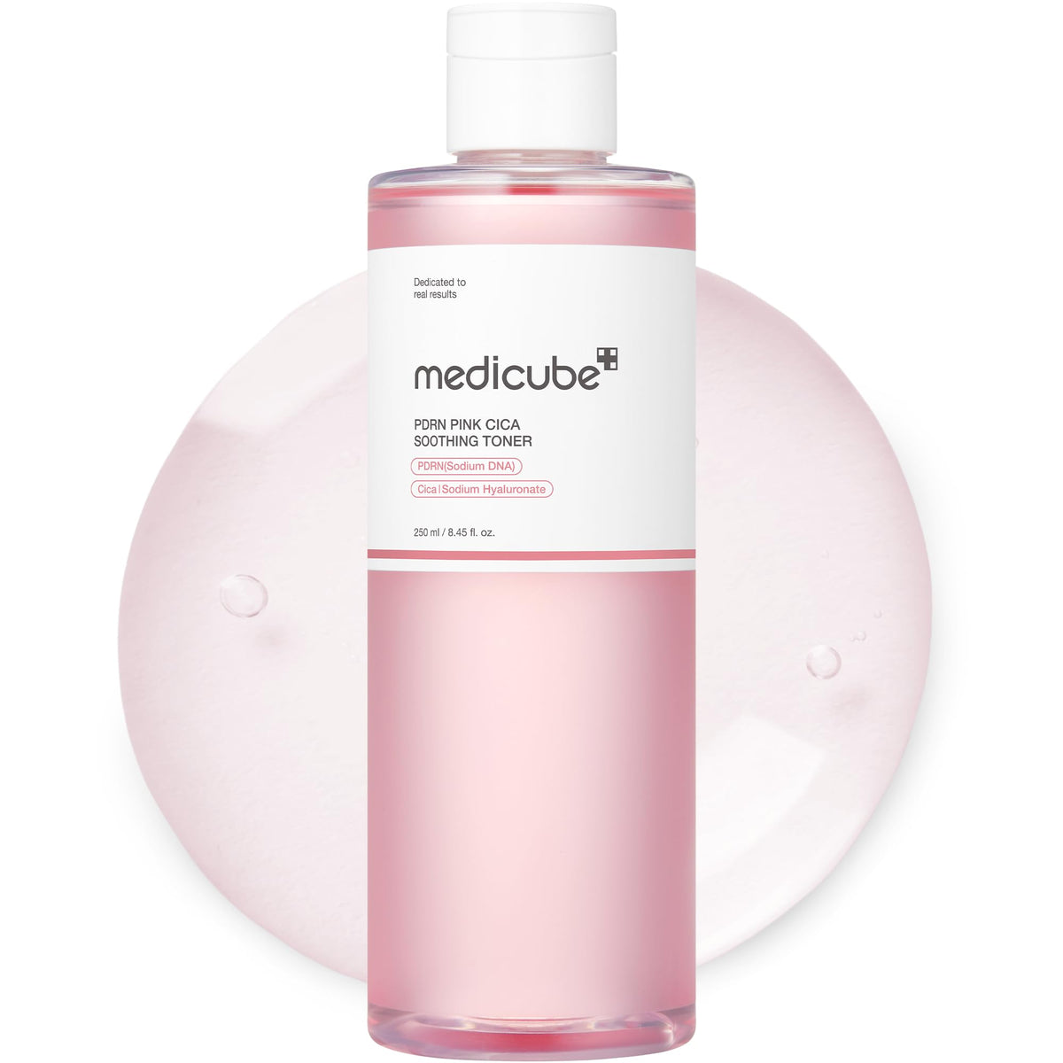 Medicube PDRN Toner bottle front showing a soothing, lightweight formula for even skin tone.