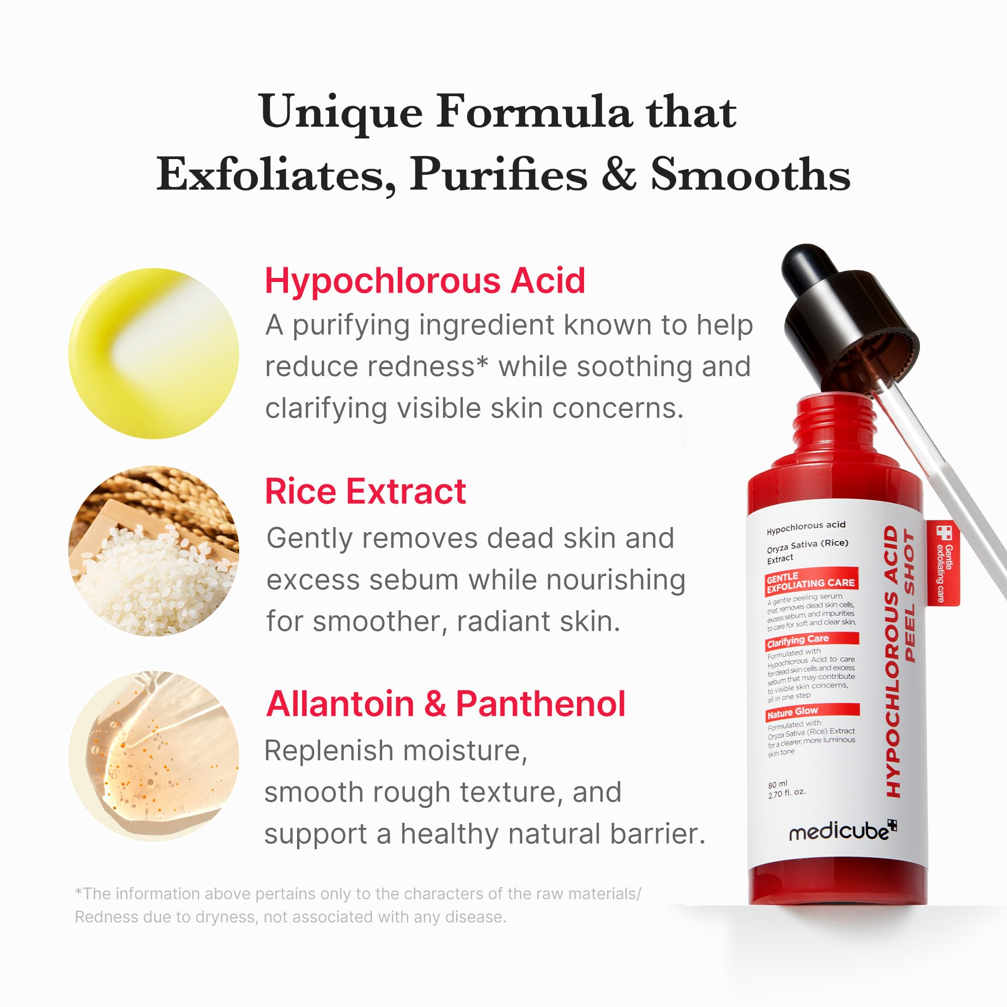 Textura ligera de medicube Peel Shot para absorción rápida.