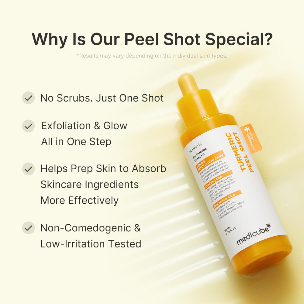 medicube Peel Shot with Turmeric dispense-shot shows precise dosing for consistent use