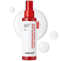 Medicube pulverizador calmante de poder para piel irritada, uso diario.