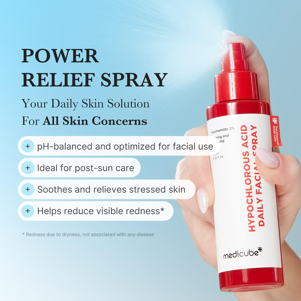 Rociado facial Medicube para alivio rápido tras la limpieza.