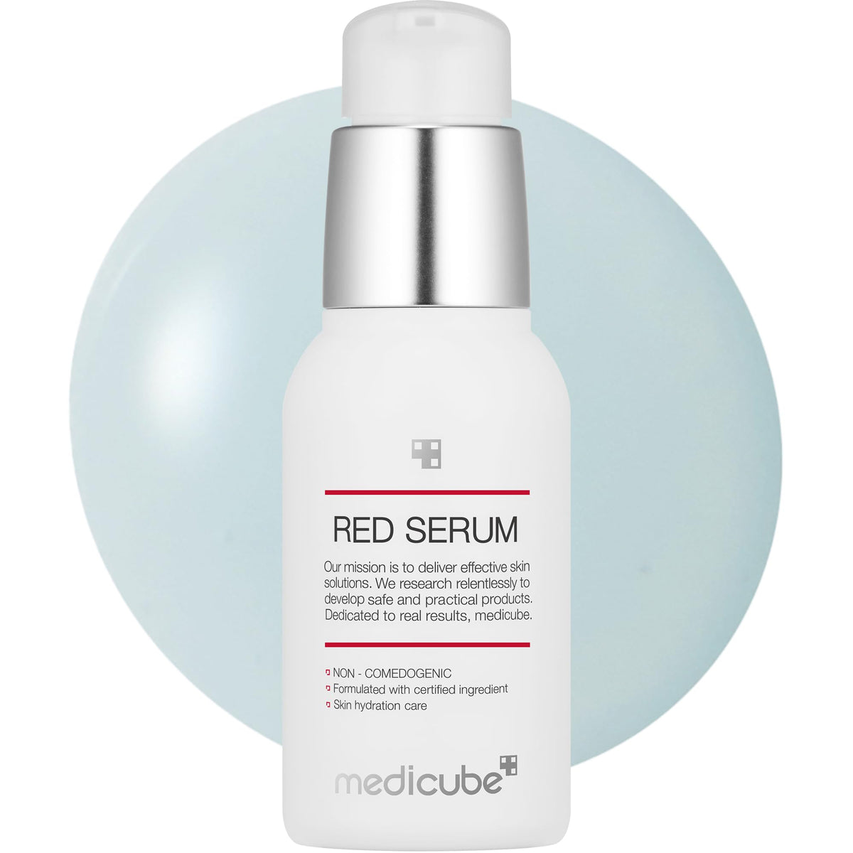 Medicube Red Serum botella frontal para uso diario.