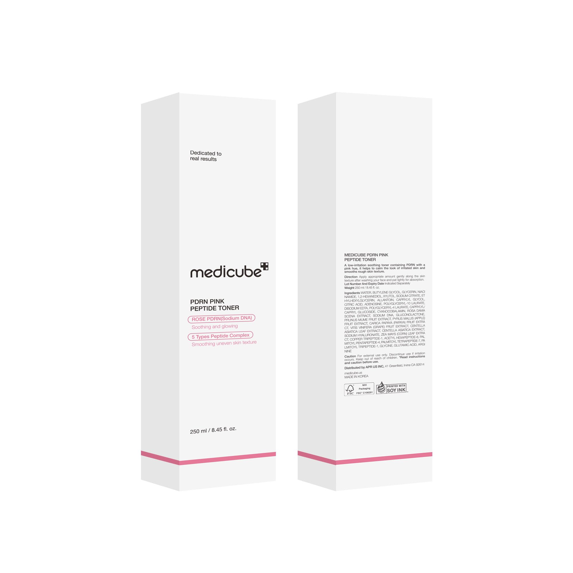 Medicube Rose PDRN Toner, brillo suave tras la aplicación, piel más radiante.