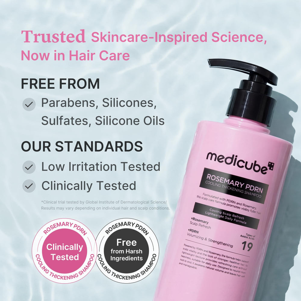 Medicube Rosemary PDRN Clarifying Shampoo texture view hints lightweight formula for all hair types