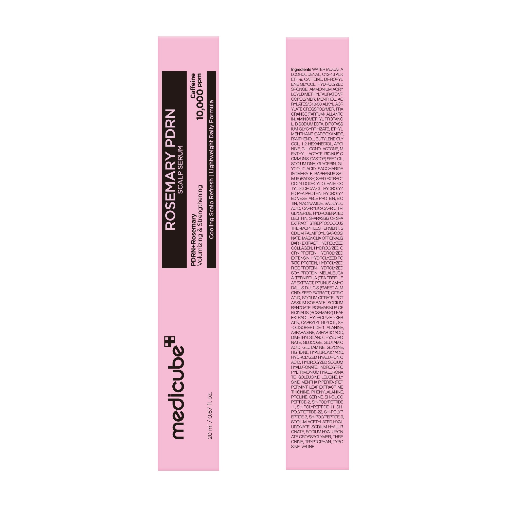Presentación de 20 ml con etiqueta clara de Medicube Rosemary PDRN.