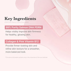 Medicube Salmon DNA PDRN pink Vita coating mask on face delivering hydration