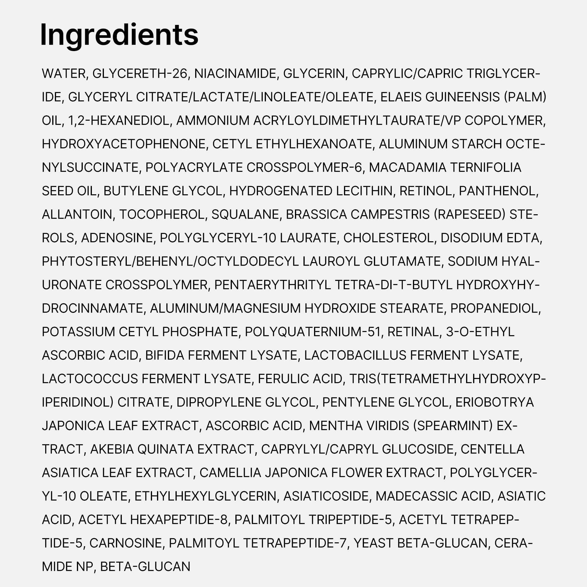 medicube sérum potenciador de retinol, ingredientes peptídicos para soporte de elasticidad
