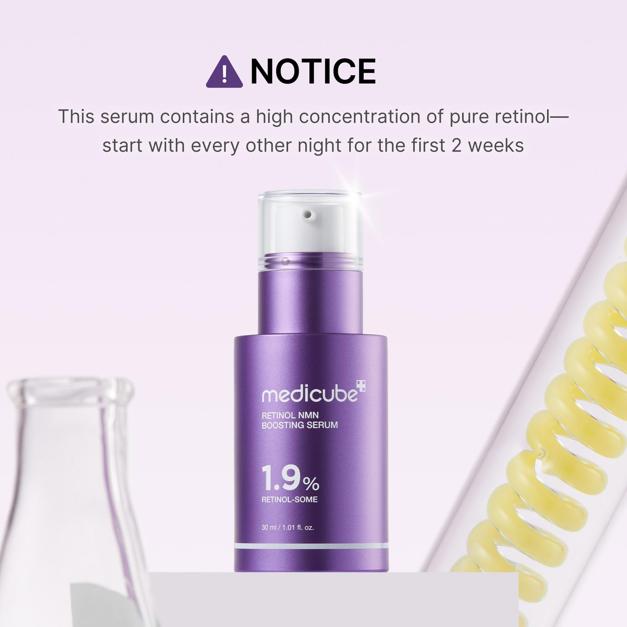 medicube sérum potenciador de retinol, efectos de cuidado de la piel suaves