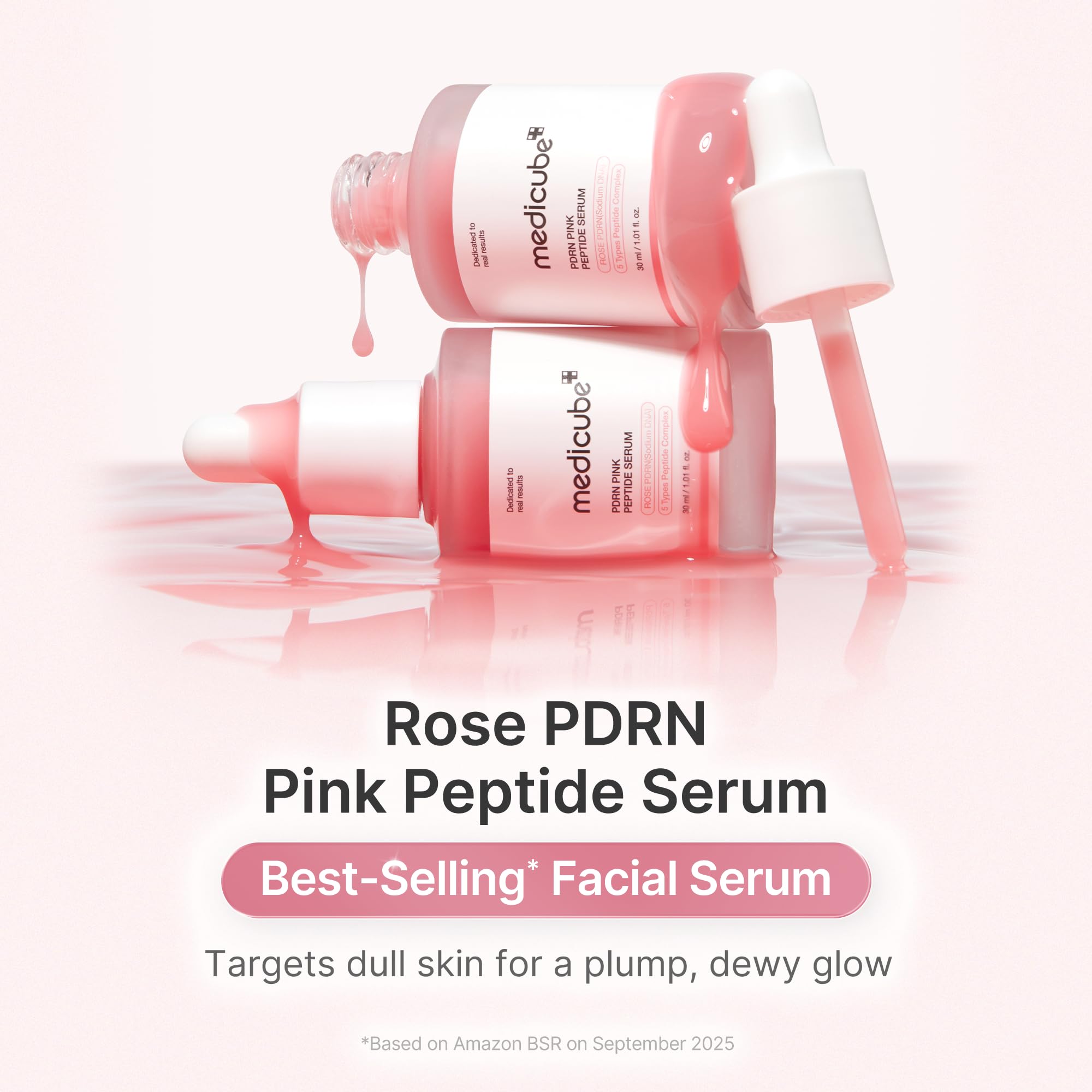 Medicube suero PDRN rosa, textura ligera para uso diario sin grasa