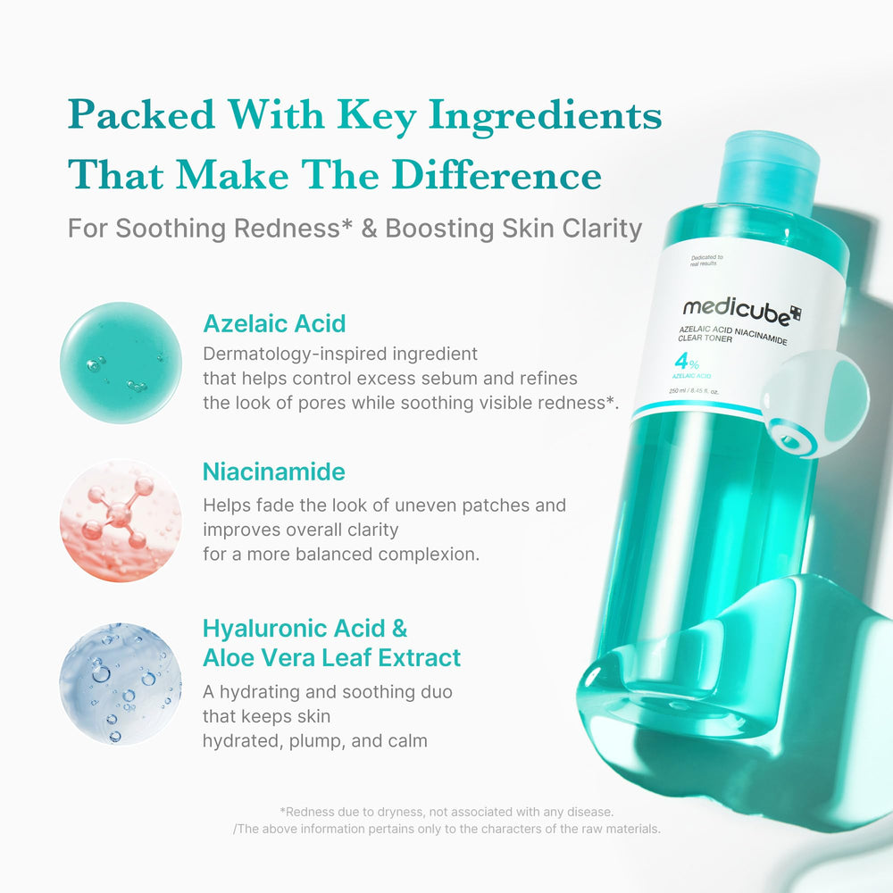Medicube Toner Azelaico Niacinamida, controla el sebo para piel equilibrada.