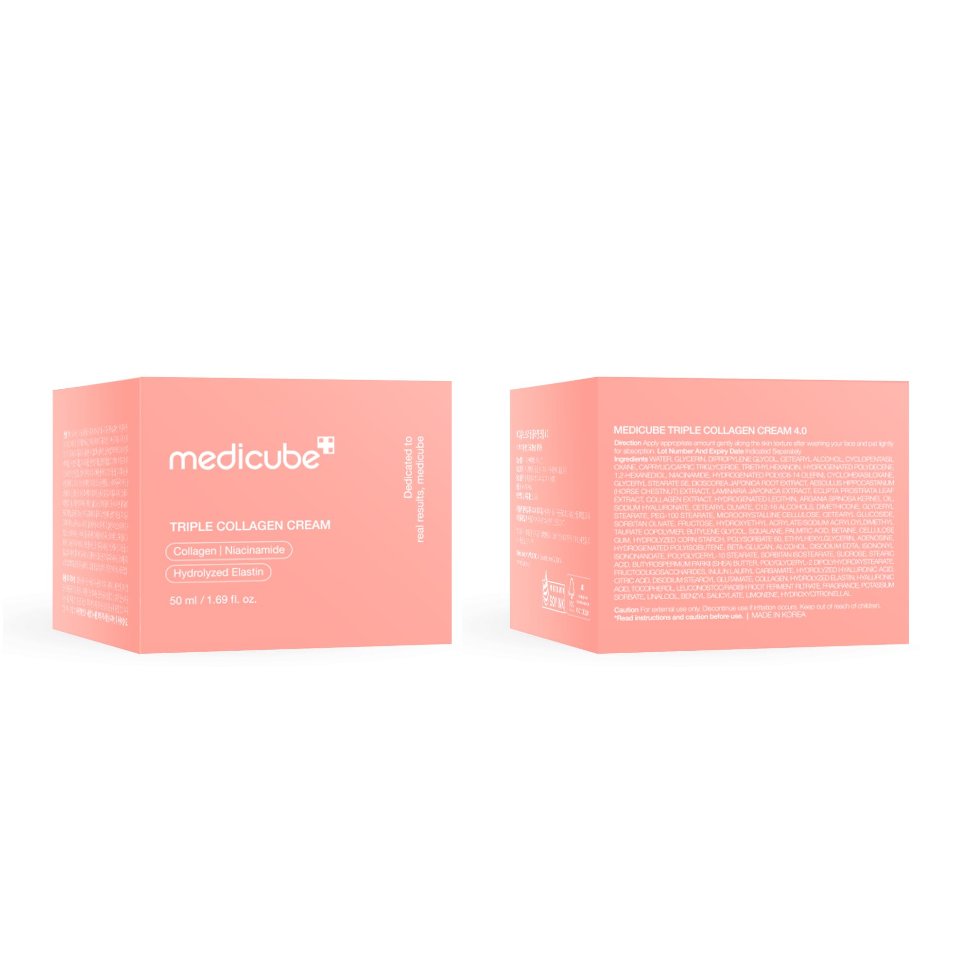 Medicube Triple Collagen Cream in-use shot showing smooth, hydrated skin