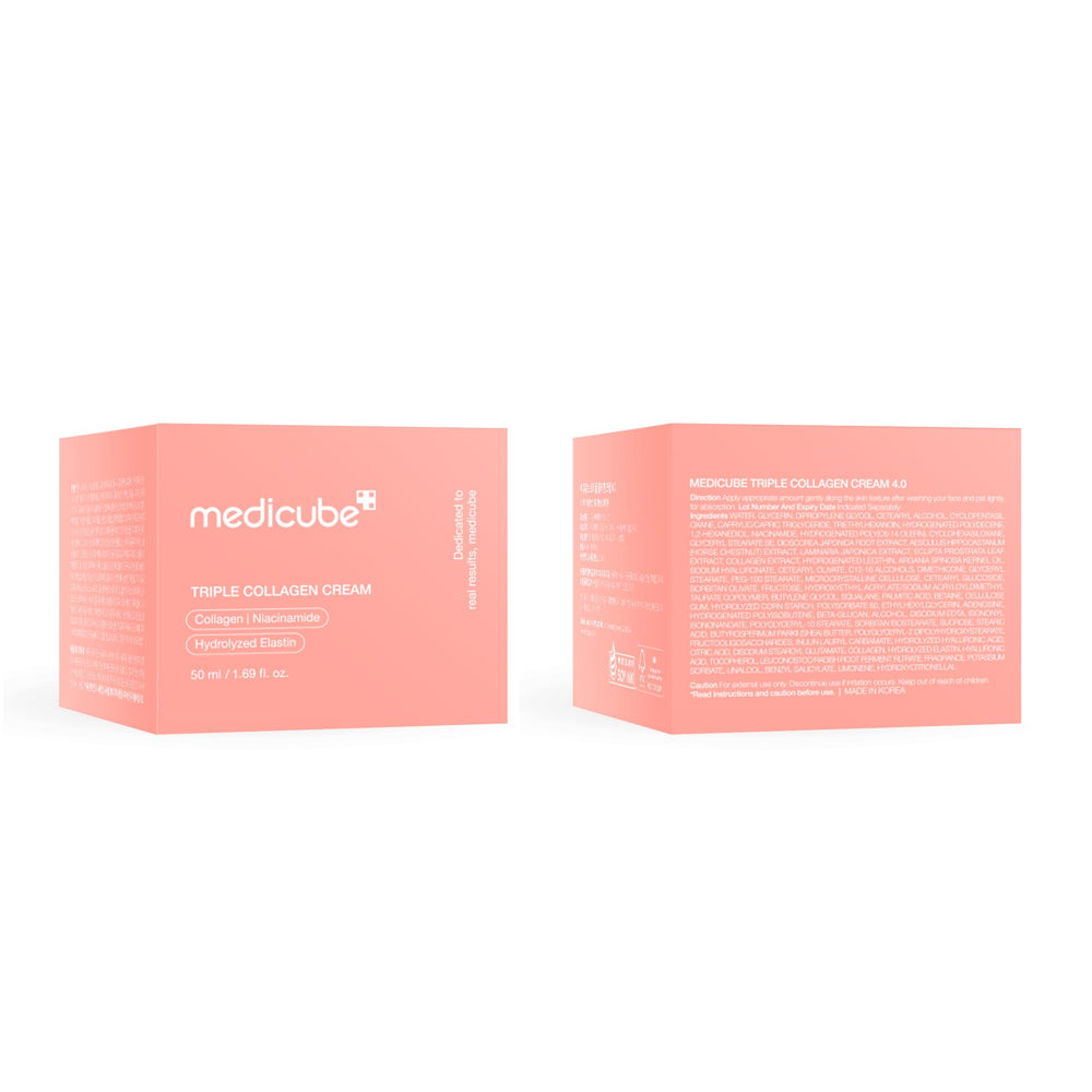 Medicube Triple Collagen Cream in-use shot showing smooth, hydrated skin