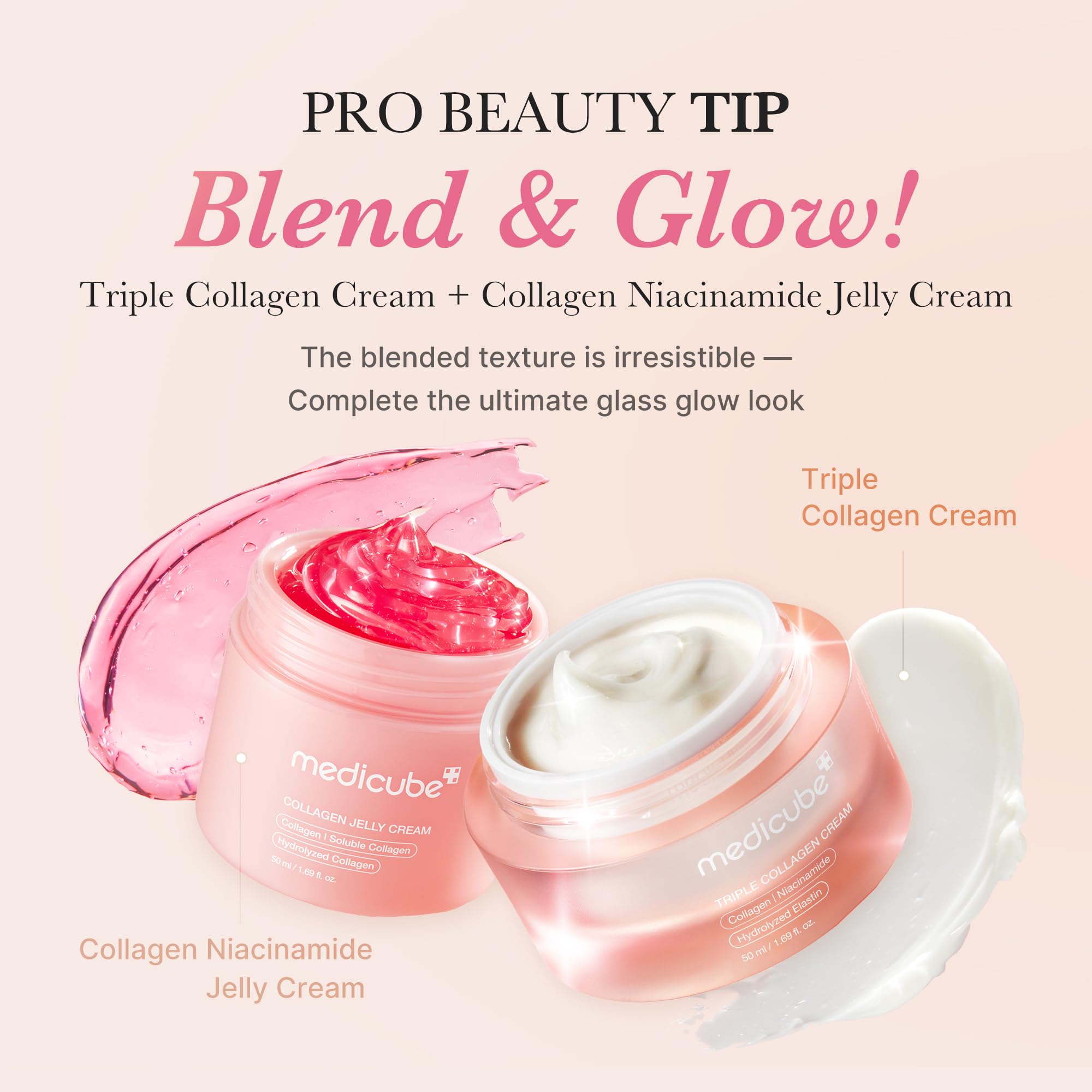 Medicube Triple Collagen Cream packaging detail communicates premium Korean skincare