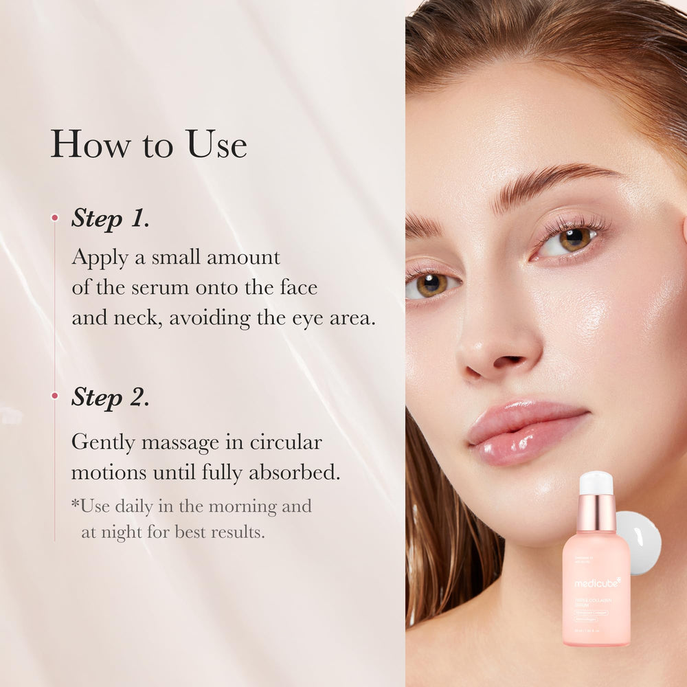 Medicube Serum para piel madura, mejora la firmeza con uso continuo.