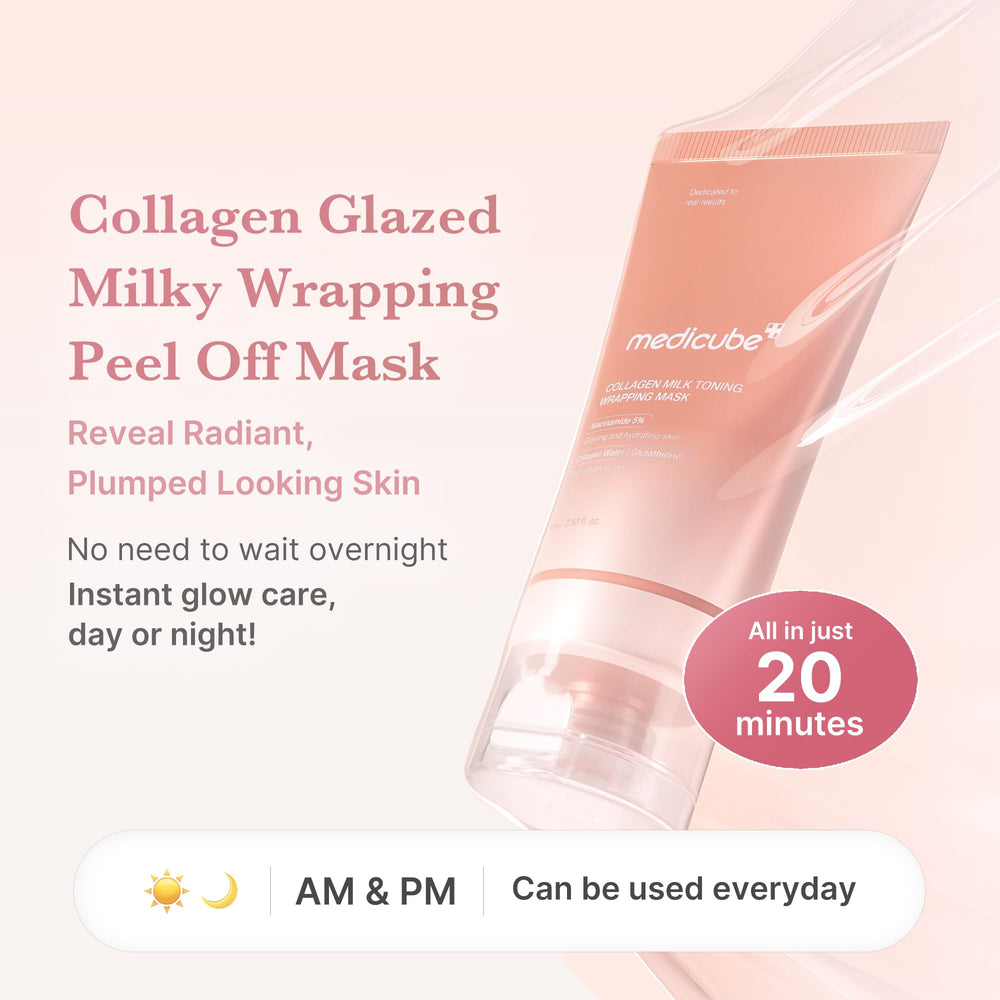Medicube Wrapping Mask collagen-130da-ultra-low-molecule enhances absorption for firmer, smoother skin.