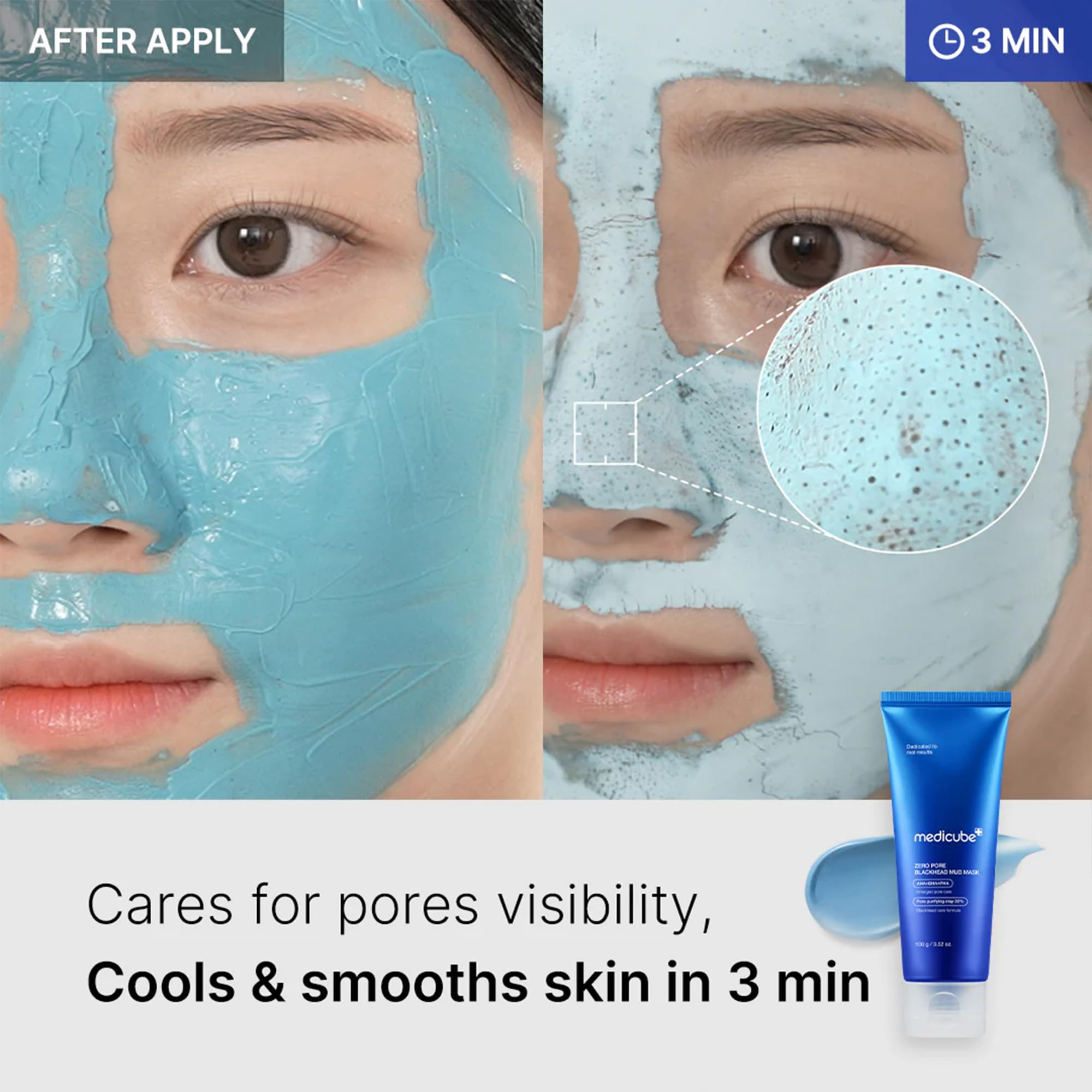 Limpieza profunda de poros con arcilla y caolín de Medicube Zero Pore
