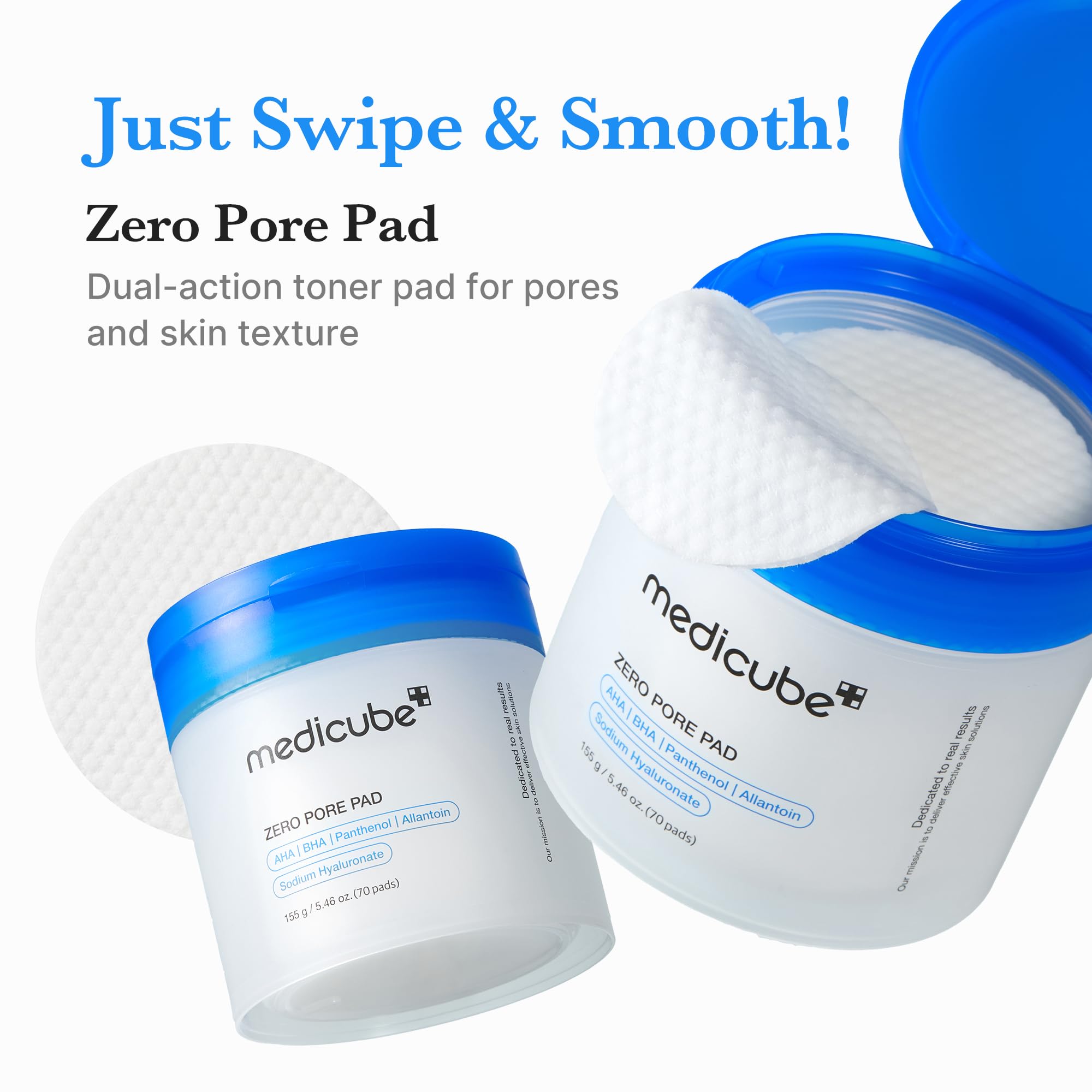medicube Zero Pore Pad 2.0 pore-care detail emphasizes texture and pore refinement.