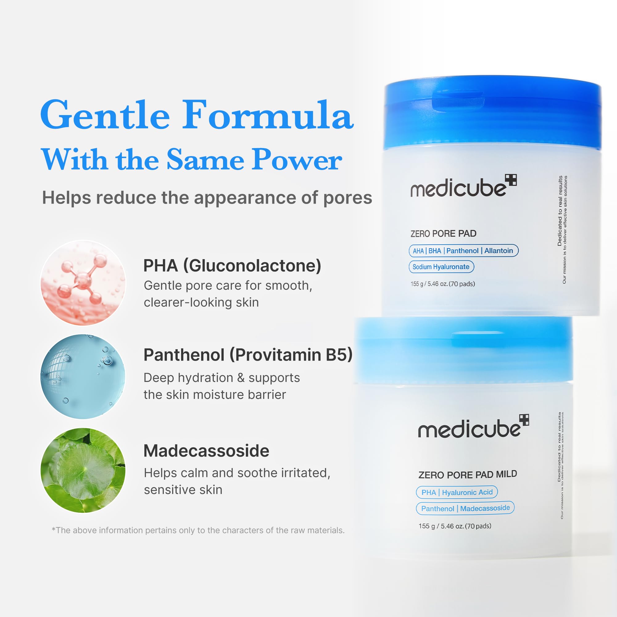 Medicube Zero Pore Pad Mild 2.0 pad closeup shows textured surface.
