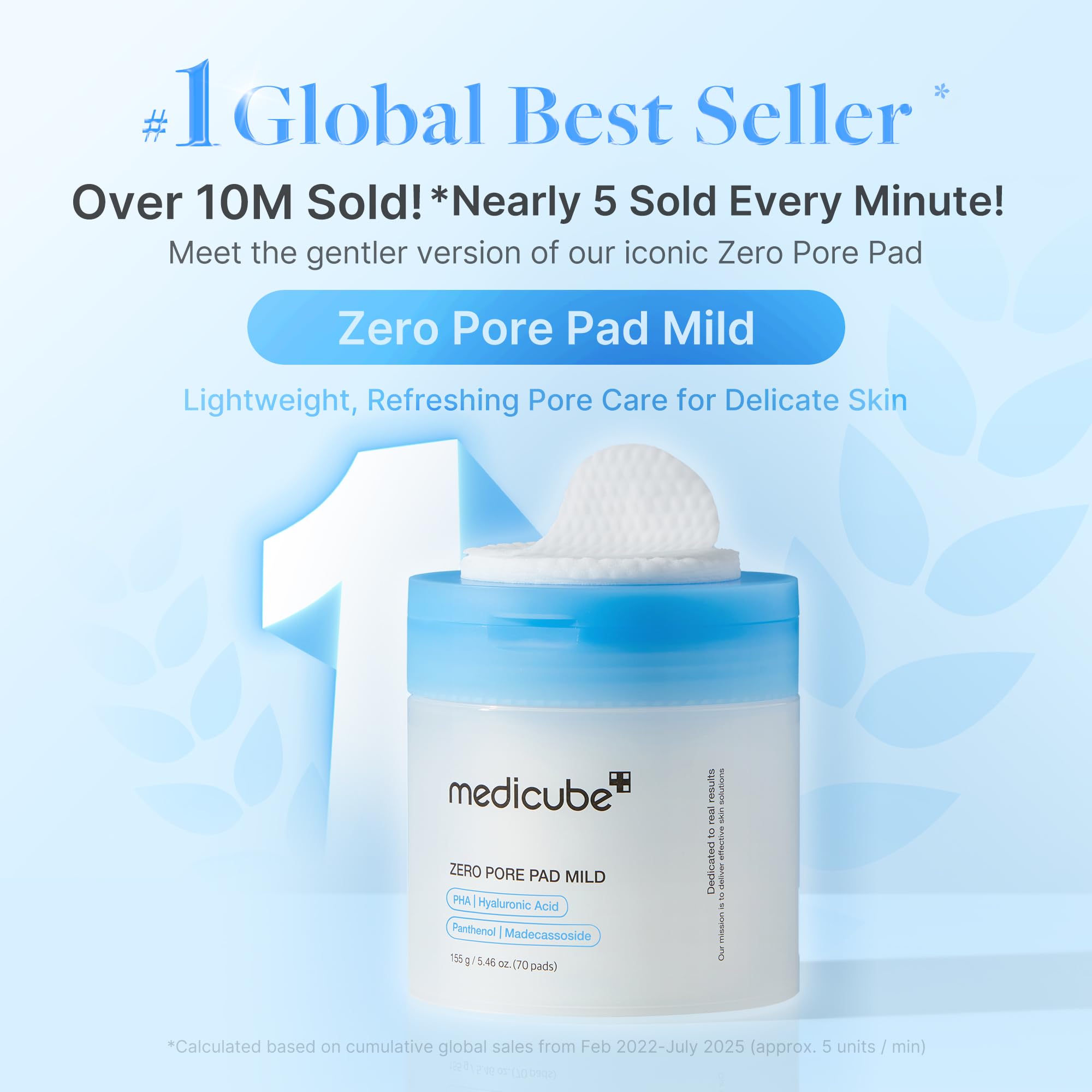 Medicube Zero Pore Pad Mild 2.0 silky side creates smooth skin after cleansing.