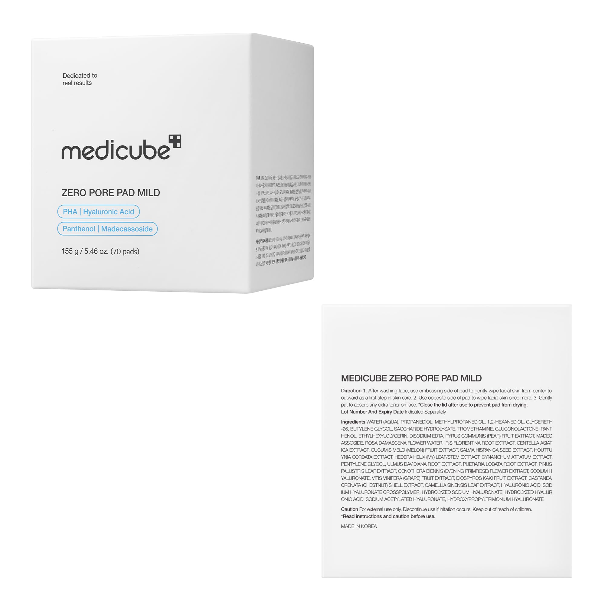 Medicube Zero Pore Pad Mild 2.0 skin texture improvement after use.