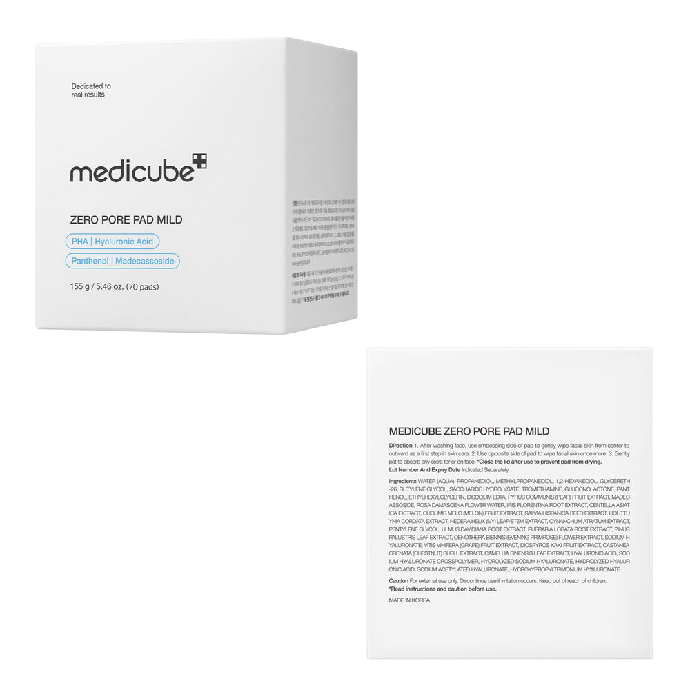 Medicube Zero Pore Pad Mild 2.0 skin texture improvement after use.