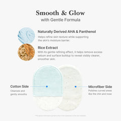 Discos Medicube Zero Pore Peel, lado algodón para suavidad facial.