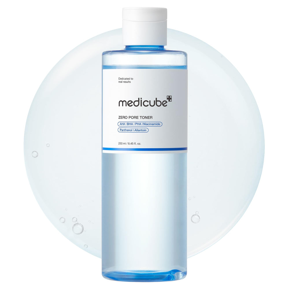 Medicube Zero Pore Toner bottle front view highlighting hydration and pore care.