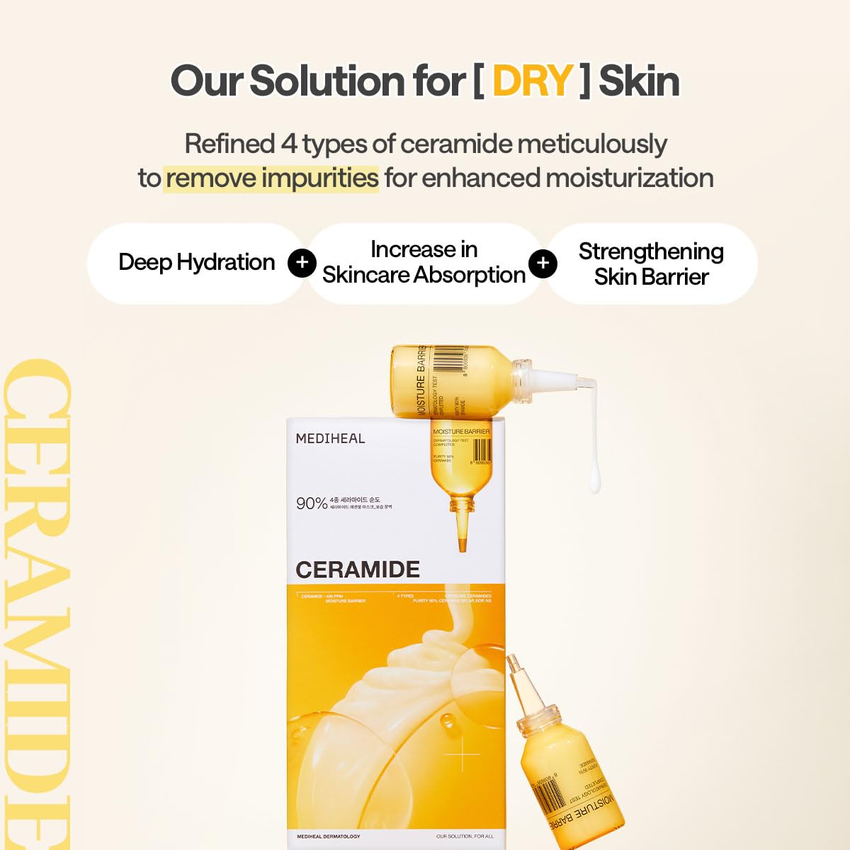 Mediheal 90% ceramidas - visual: alto contenido para reforzar la barrera.