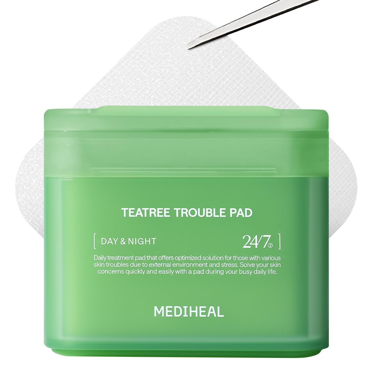 Disco Mediheal de algodón cuadrado para combatir imperfecciones nocturnas.