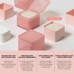 Mediheal Collagen Ampoule Pad on hand illustrates portable day-to-night care.