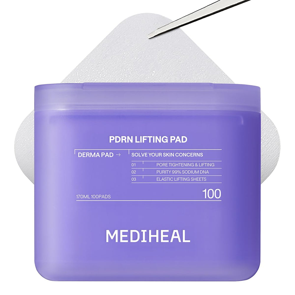 Mediheal Discos de Tónico PDRN Rosa destacan elasticidad para una piel más firme.