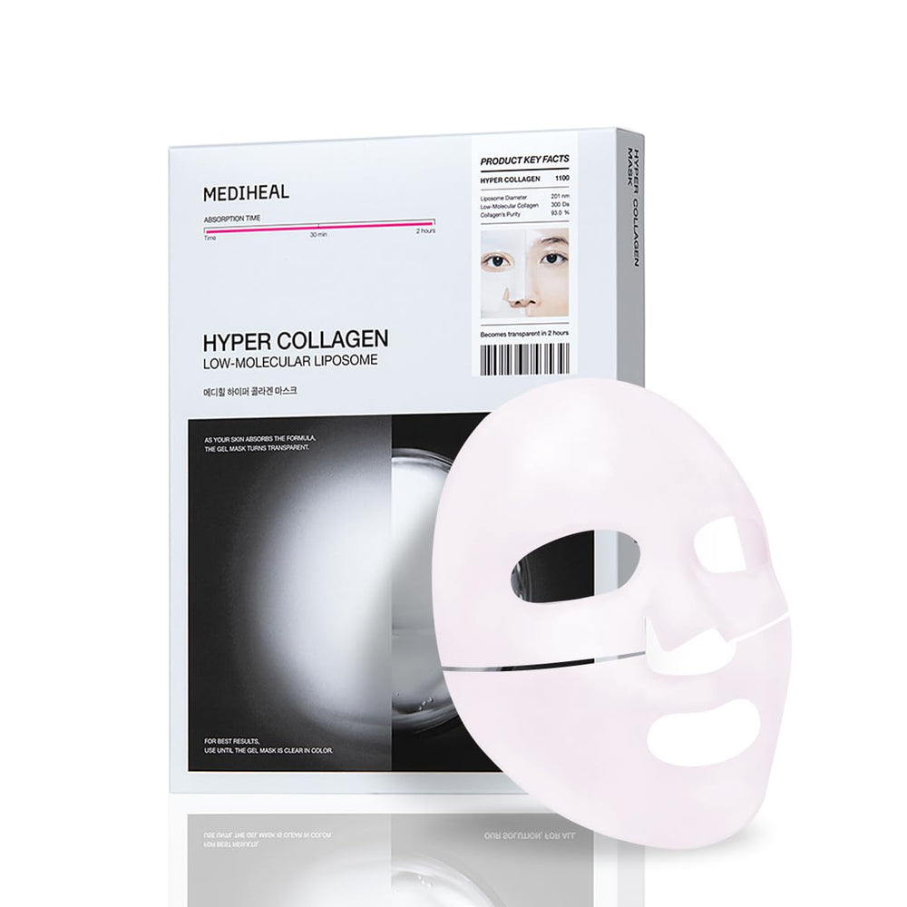Mediheal Hyper Colágeno mascarilla hidrogel, hidratación intensa para piel suave y luminosa