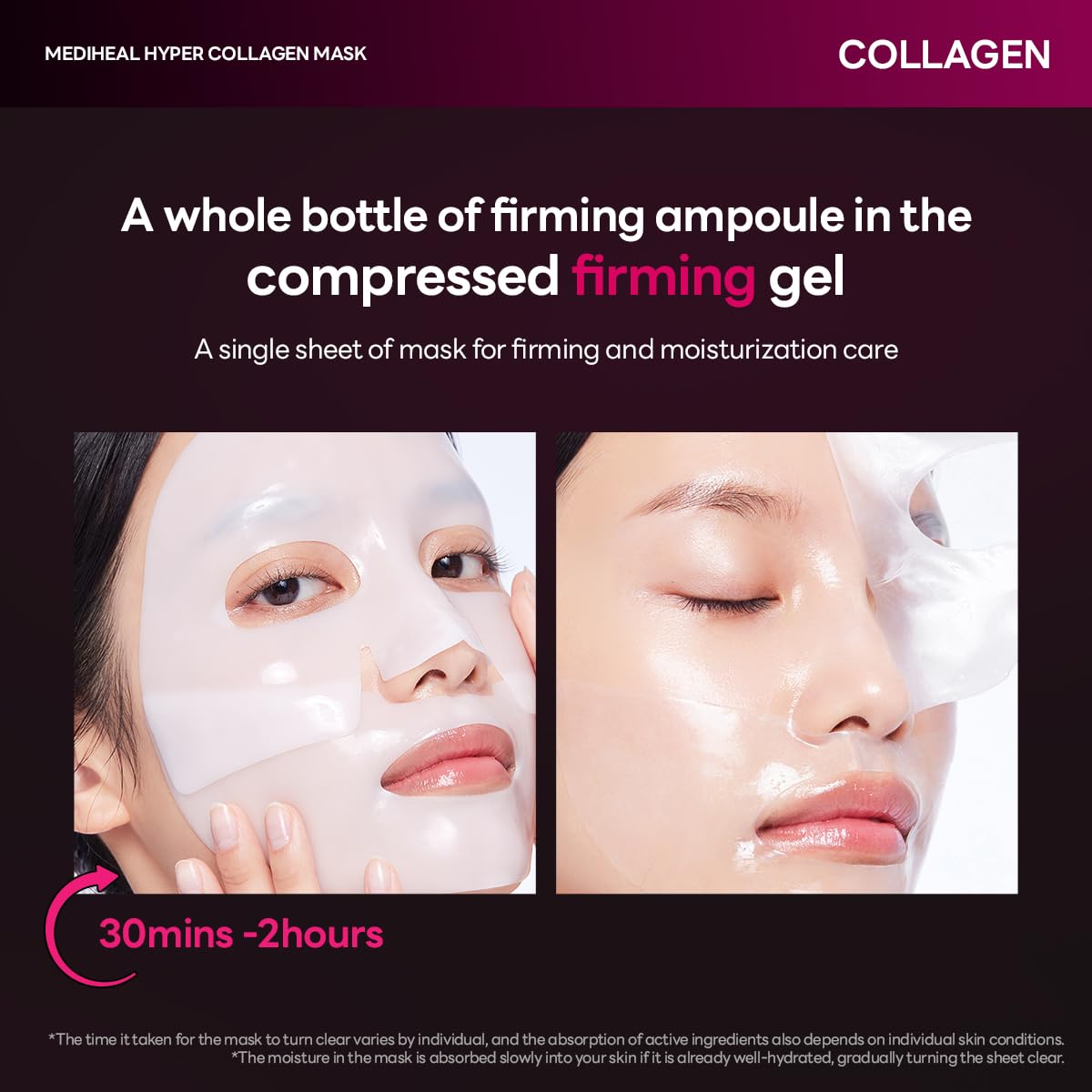 Mediheal Hyper Colágeno mascarilla apta para uso nocturno, piel hidratada durante la noche