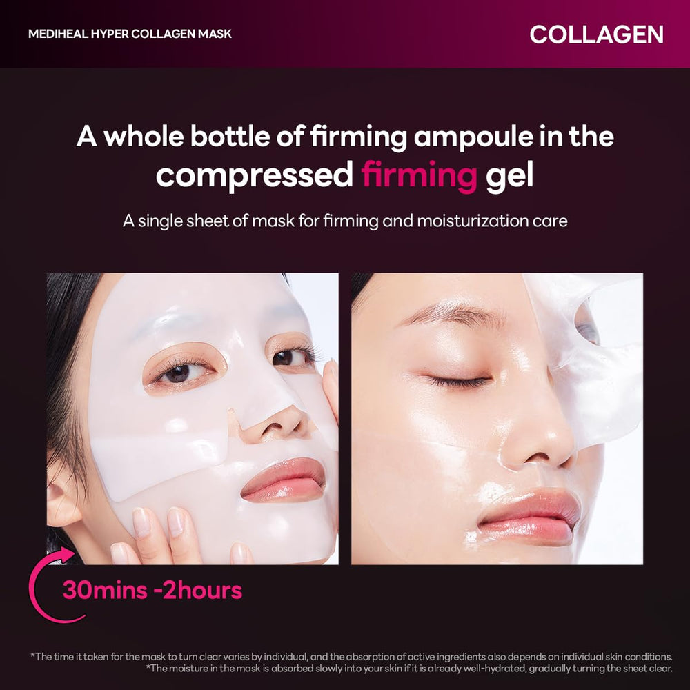 Mediheal Hyper Colágeno mascarilla apta para uso nocturno, piel hidratada durante la noche