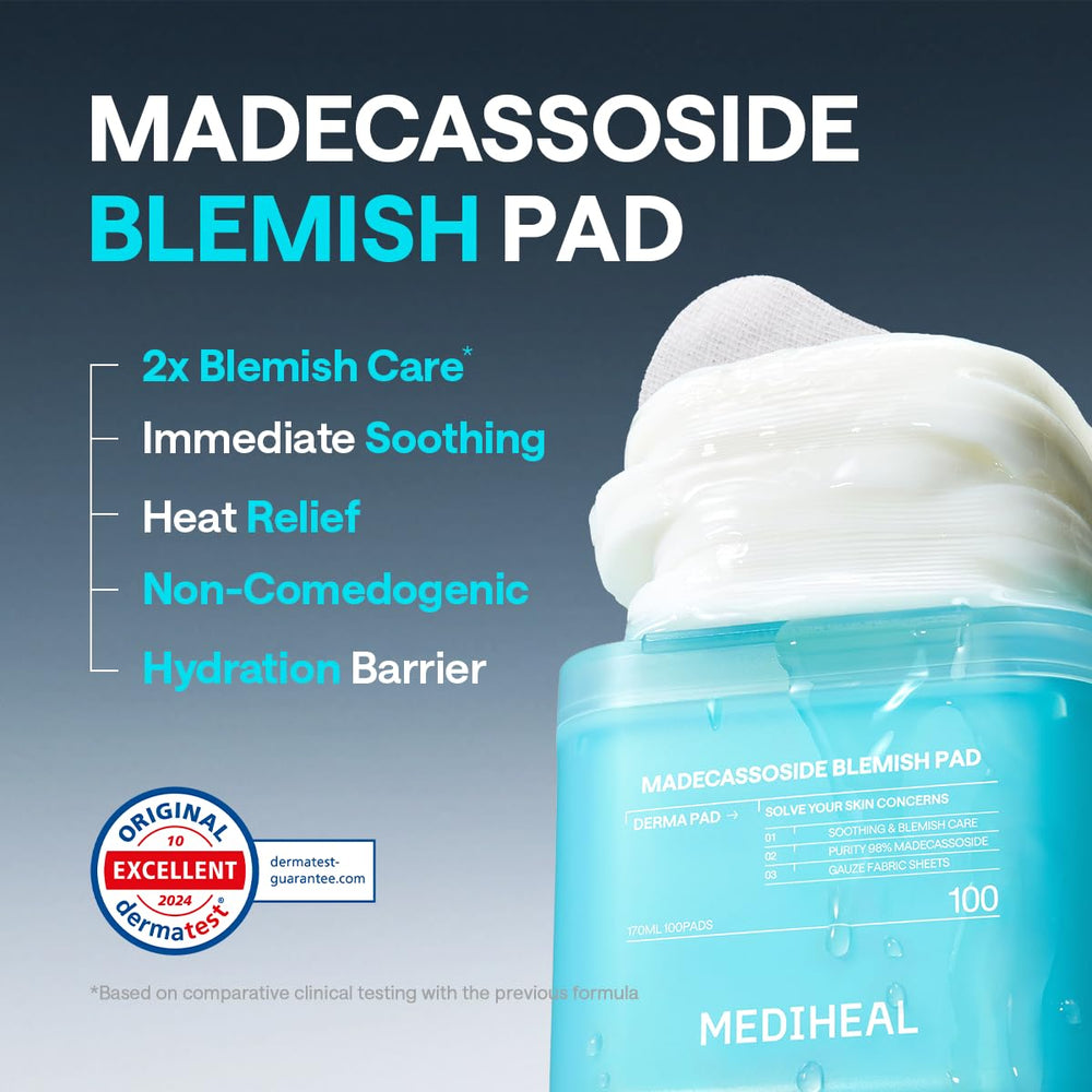 Mediheal Madecassoside Pad, aplicación diaria para mejorar la hidratación de la superficie.