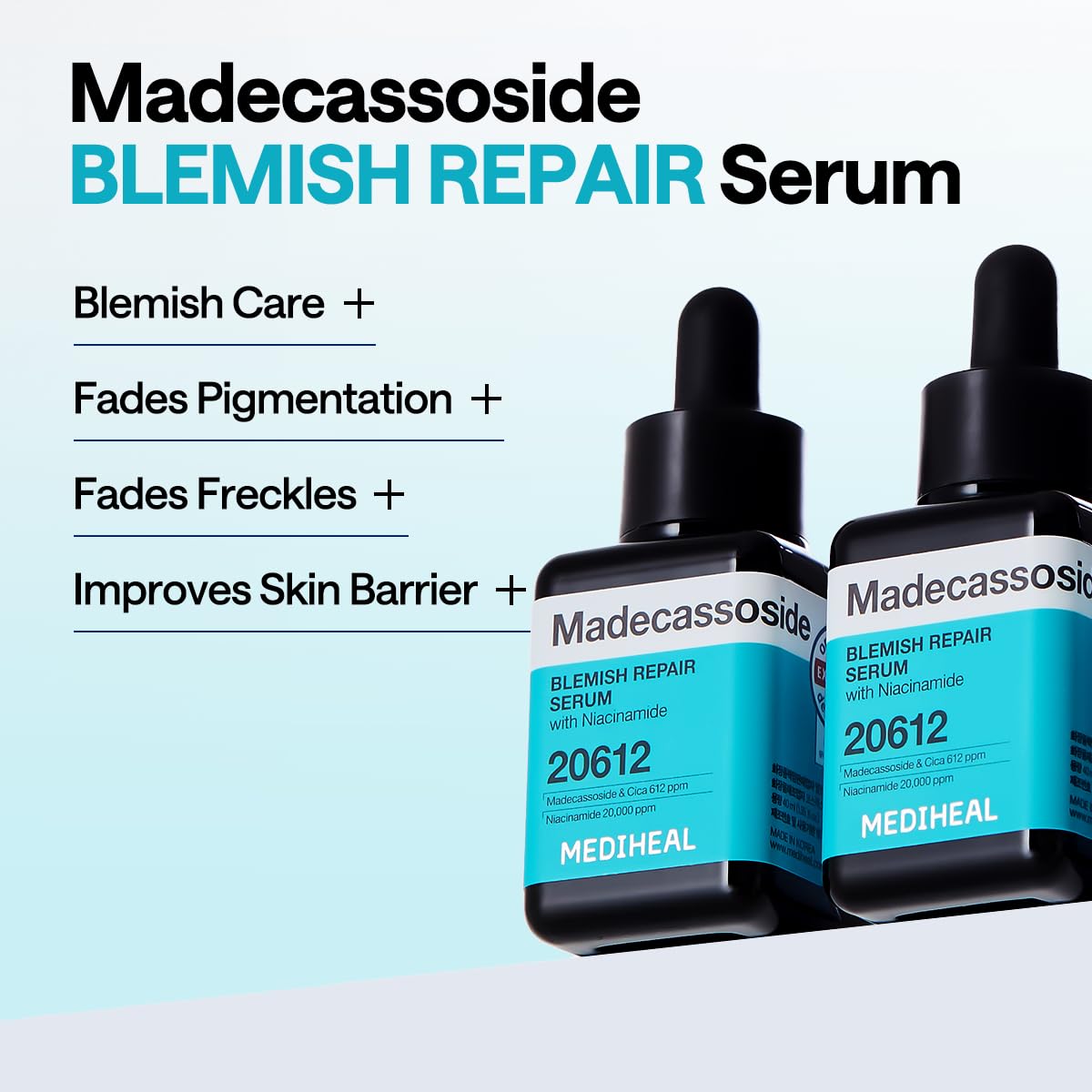 Aplicación manual del serum Madecassoside para uso diario suave