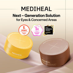 Mediheal Retinol Collagen eye patches close-up emphasizing premium hydration.