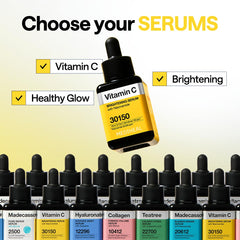 Mediheal sérum de vitamina C en la palma para hidratación suave