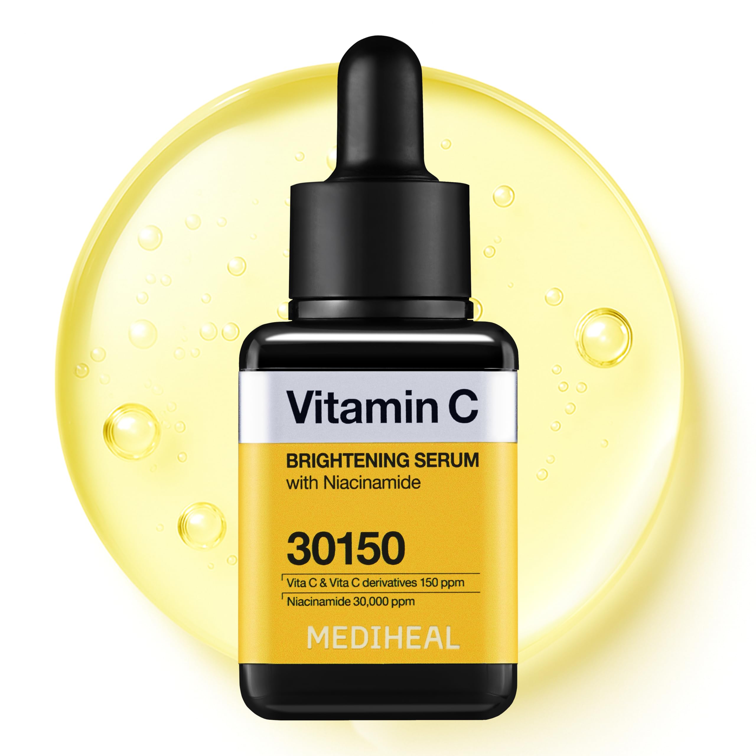 Mediheal sérum de vitamina C botella con brillo para piel radiante