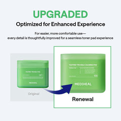 Mediheal Teatree Toner Pads application on the face demonstrates gentle toning.