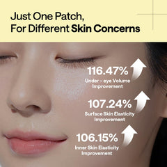 Mediheal Vita Collagen Under Eye Patches on skin during application