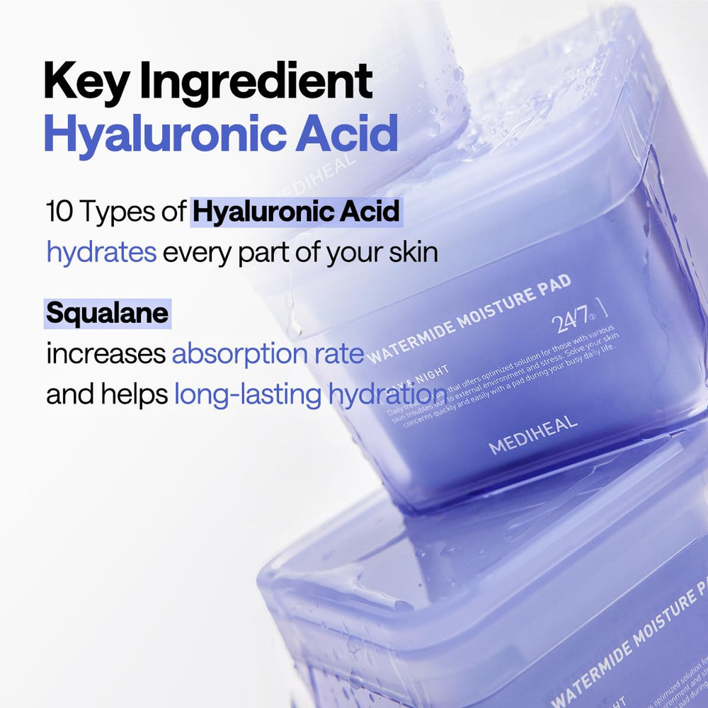 Mediheal Watermide Moisture Pad hydrates and cools dry skin for comfort.