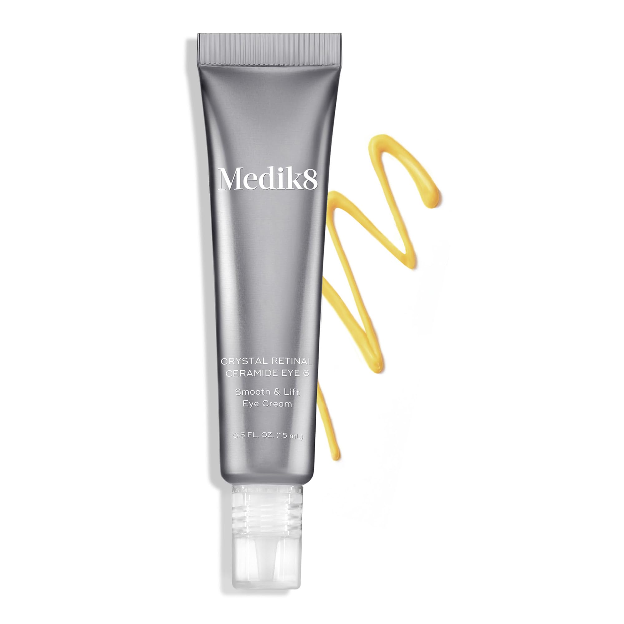 Medik8 Crystal Retinal Ceramide Eye 6 hyaluronic spheres for visible hydration.