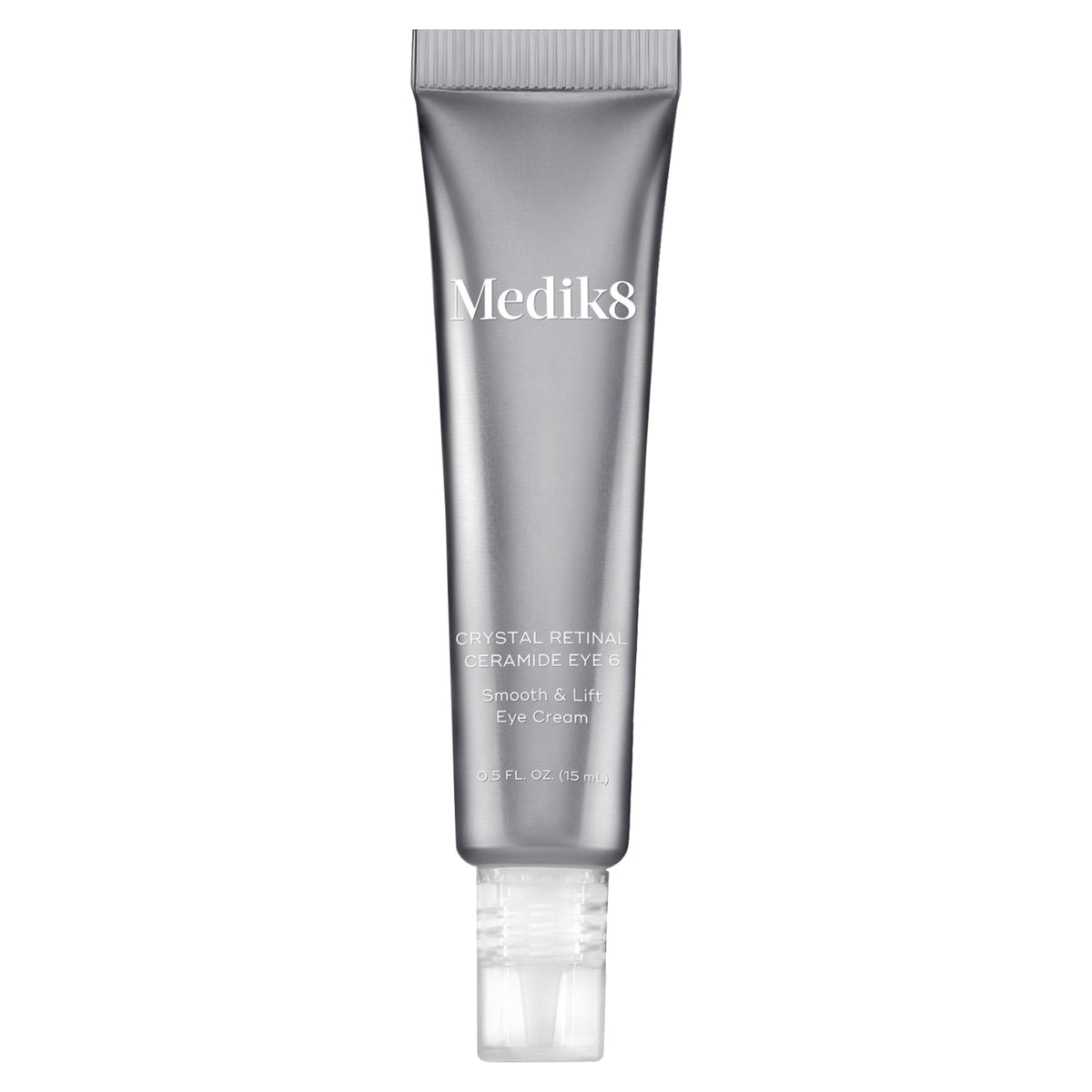 Medik8 Crystal Retinal Ceramide Eye 6 packaging shows a compact jar for daily use.